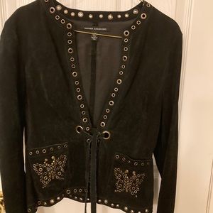Black Suede Jacket with coordinating Skirt